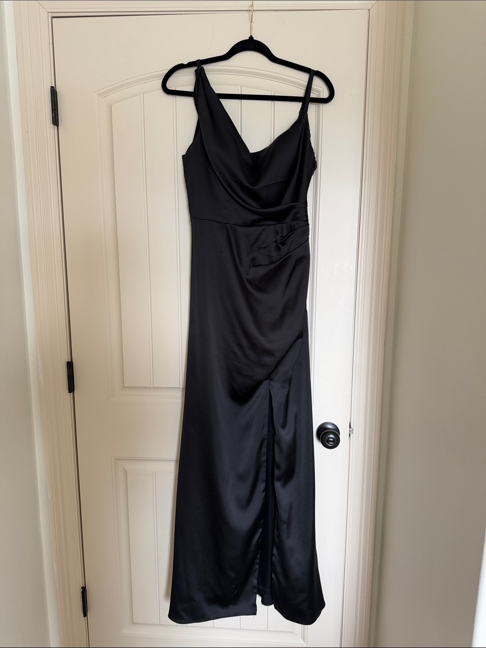 Revelry Black  Cowl Satin Gown